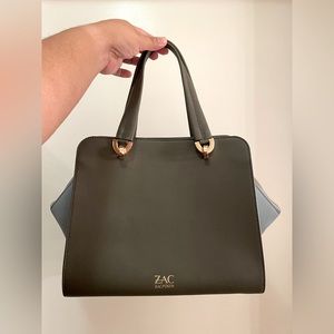 Zac Zac Posen Top Handle Bag in Mushroom and Ice Blue colour way